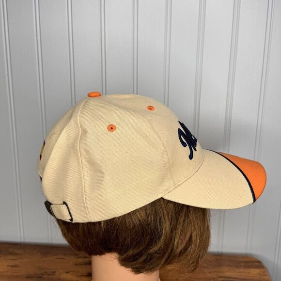MADRID Bull Spain Flag Embroidered Orange Beige Trucker Hat Adjustable Sz 7 - Picture 7 of 10